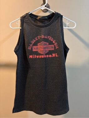 Harley-Davidson Black Tank with Red Logo Text